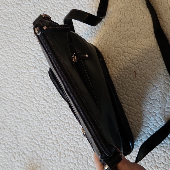 Giani Bernini Geuine Leather Multi Compartment Gingham Plaid  Crossbody Bag Boho - Picture 7 of 16